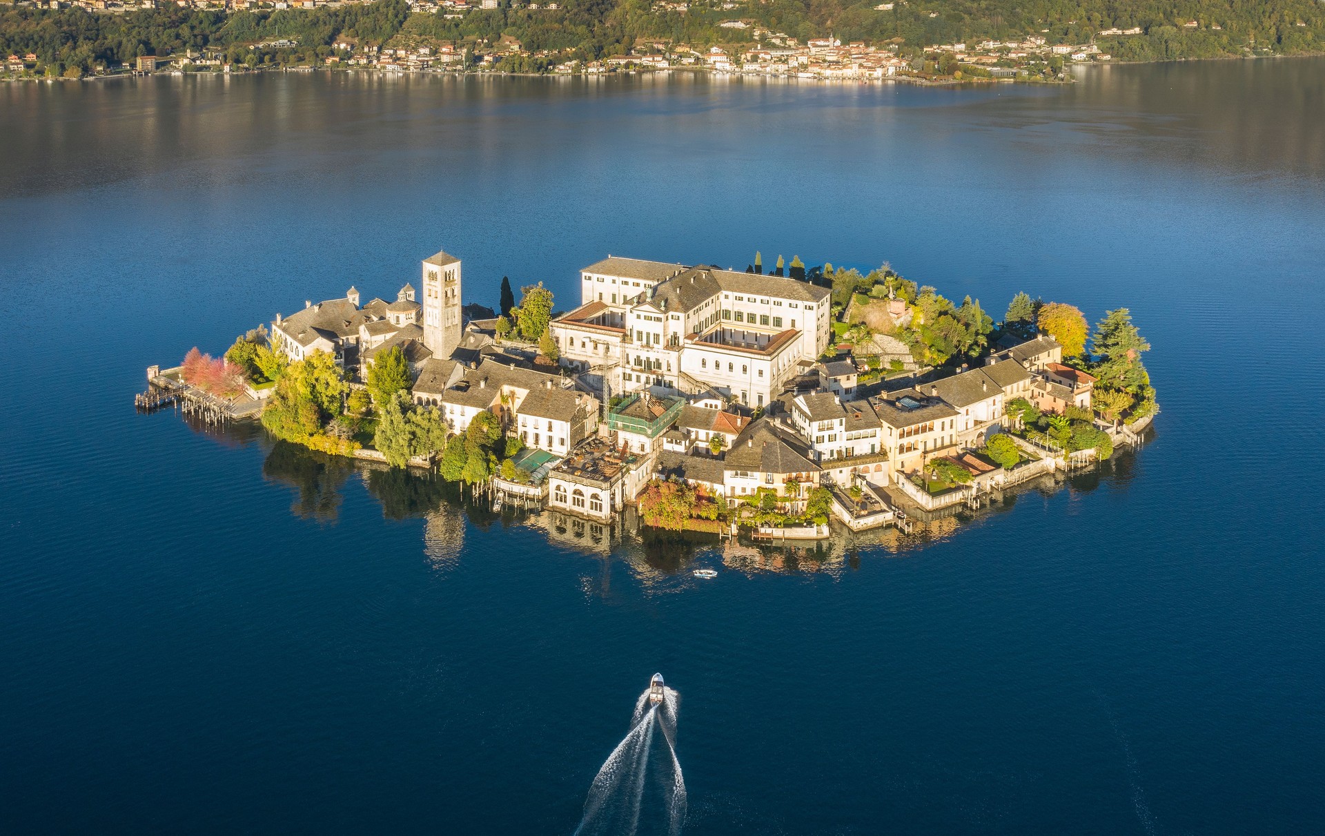 Island on an italian lake